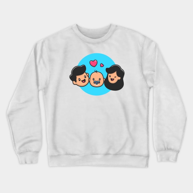 Father, Baby And Mother Crewneck Sweatshirt by Catalyst Labs